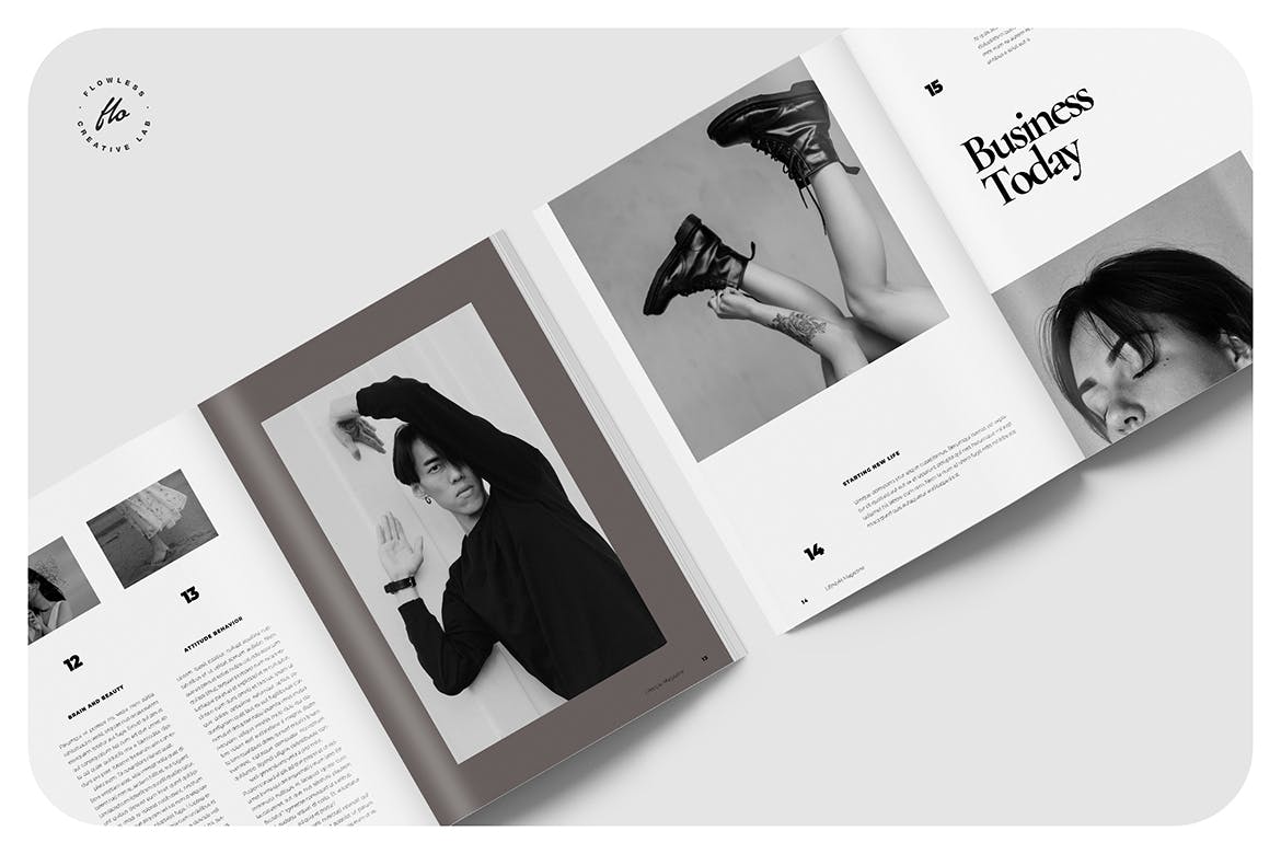 简约摄影作品集图文排版画册设计indd模板lindseylifestylemagazine