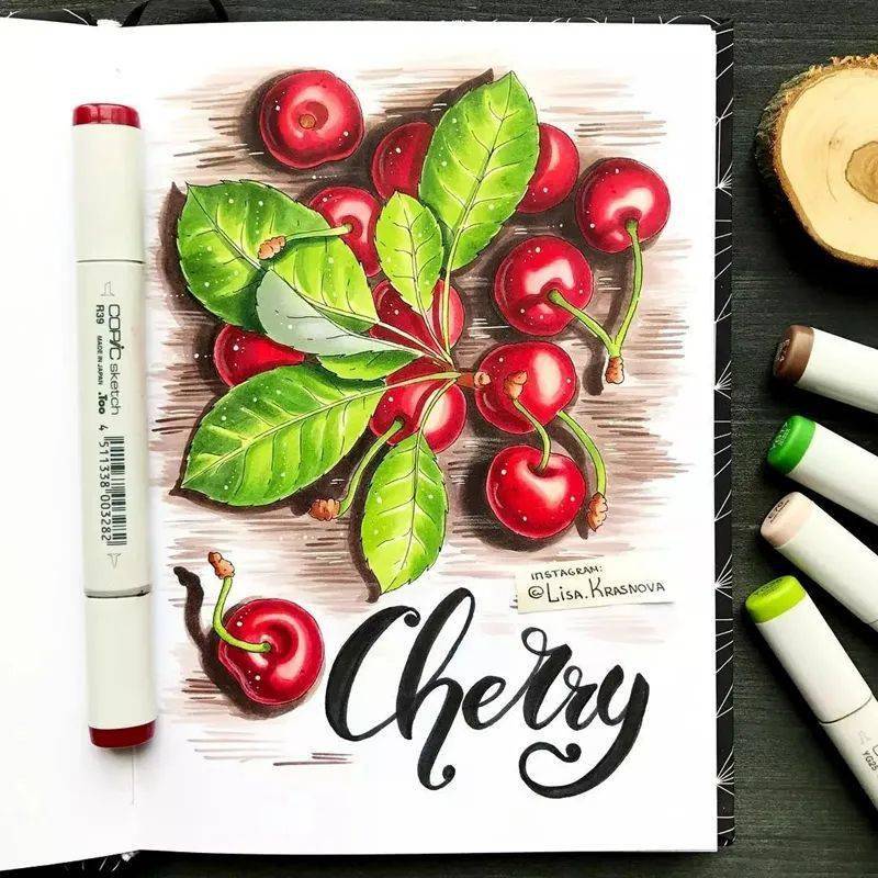 马克笔手绘一组美丽的马克笔绘画图片