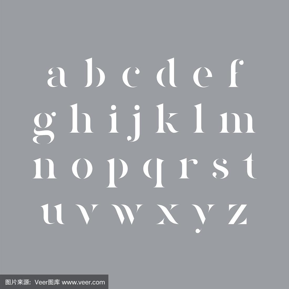 矢量小写模板衬线字母.