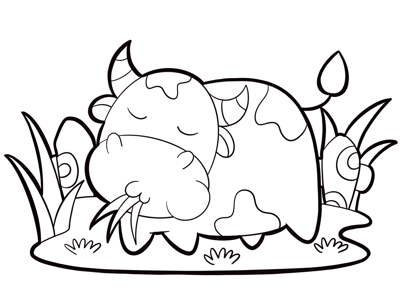 简笔画牛 牛吃吃.牛跳跳.牛画画.牛唱唱.这名字,完美