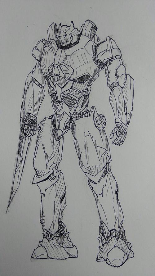 简笔画环太平洋机器简笔画环太平洋机甲简笔画隐形浪人环太平洋里的