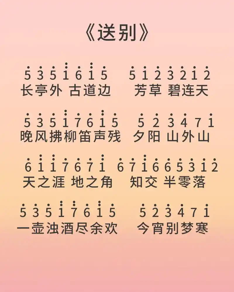 6首拇指琴儿歌简谱,送别,生日快乐,小星星,虫儿飞,欢乐颂, - 抖音