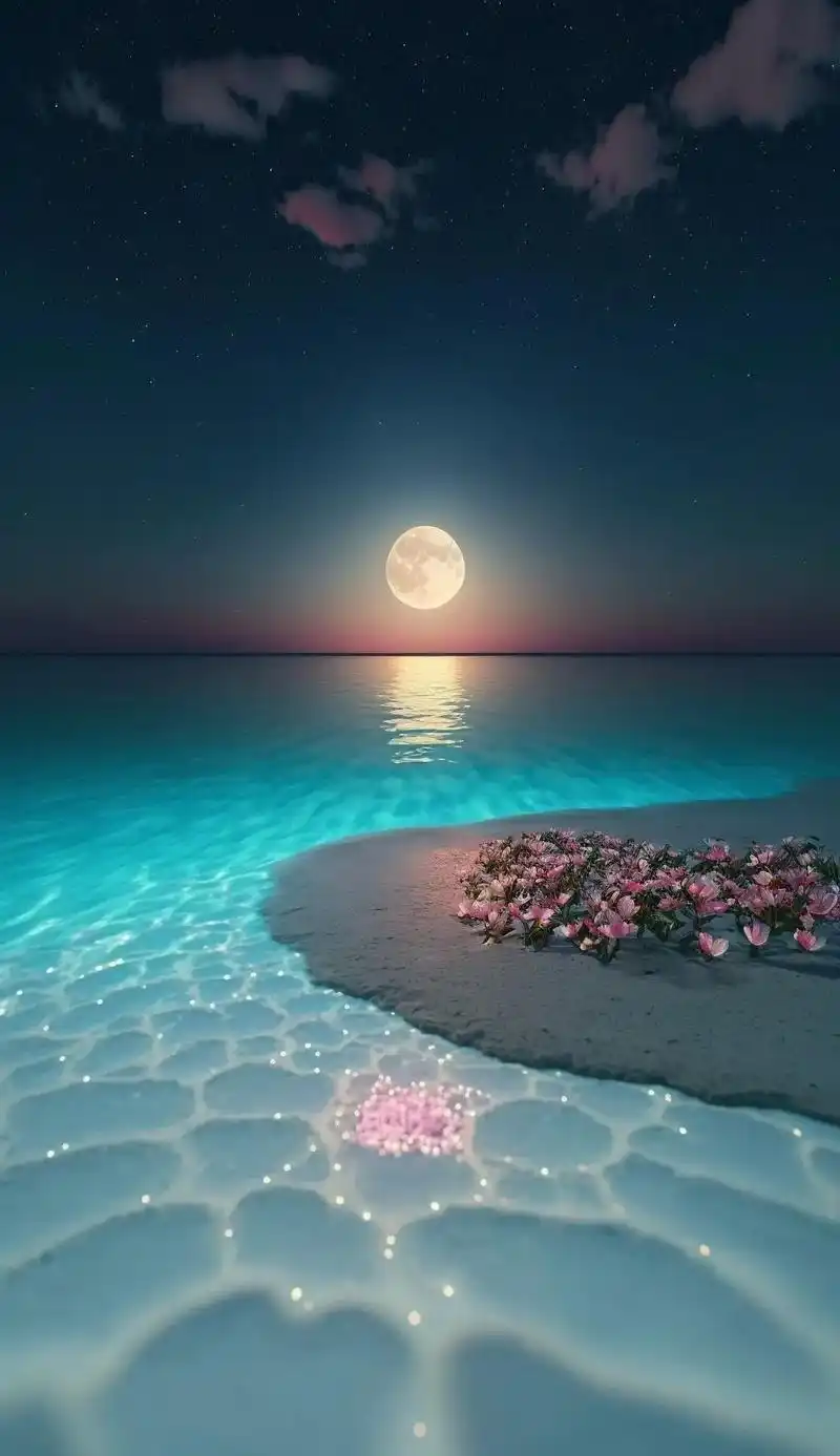 夜晚的马尔代夫海滩真的太美了!#视觉震撼 #治愈系风景 #唯美意境