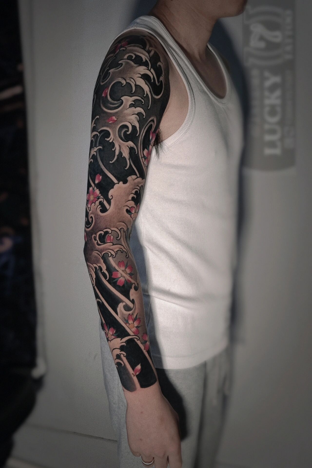 上海纹身|樱花包臂(修改/遮盖) 浪里个浪 98 焕然一新94老传统