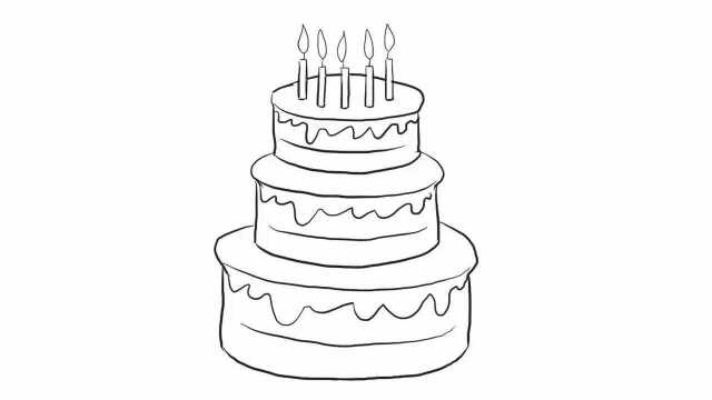 多层蛋糕幼儿亲子简笔画 宝宝轻松学画画