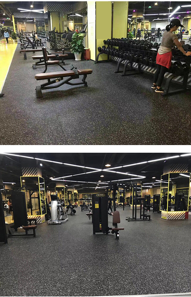 健身房橡胶地垫卷材缓冲地板室内防滑隔音防震垫减震耐磨运动地胶