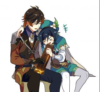 同人搬运一起喝酒温迪钟离饮酒表现9