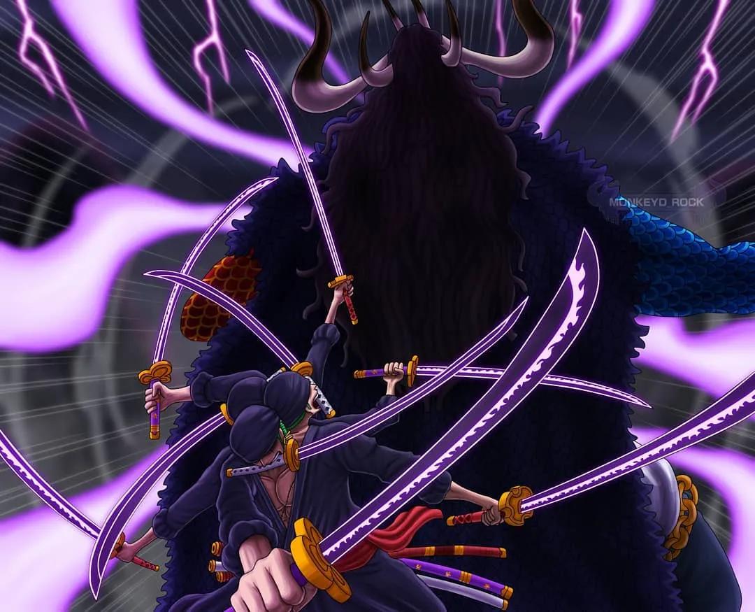 海贼王国外大神上色作品分享索隆鬼气九刀流阿修罗