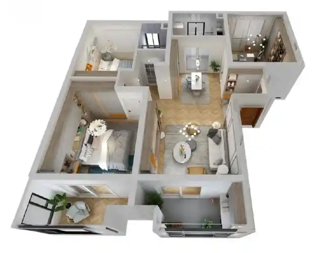 房屋立体布局构造图帅太美学定制 现代都市风尚系列全屋案例赏析