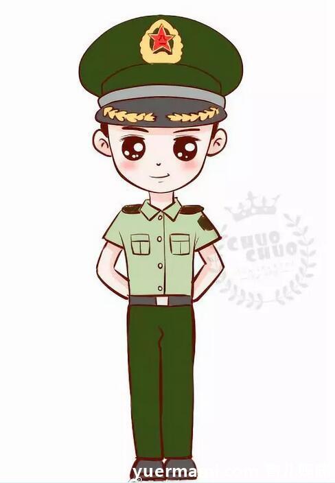 q版军人卡通简笔画