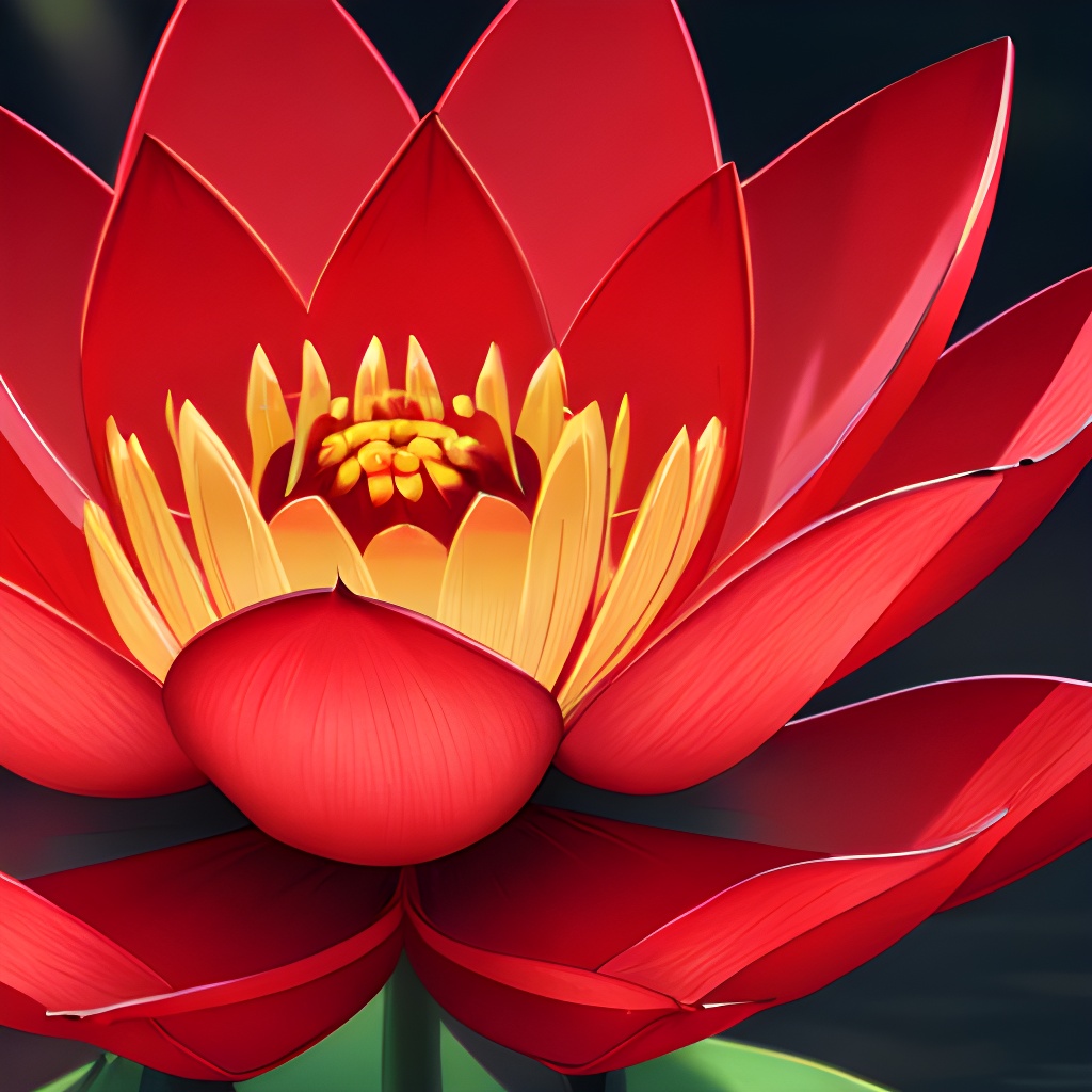 大红荷花头像图片