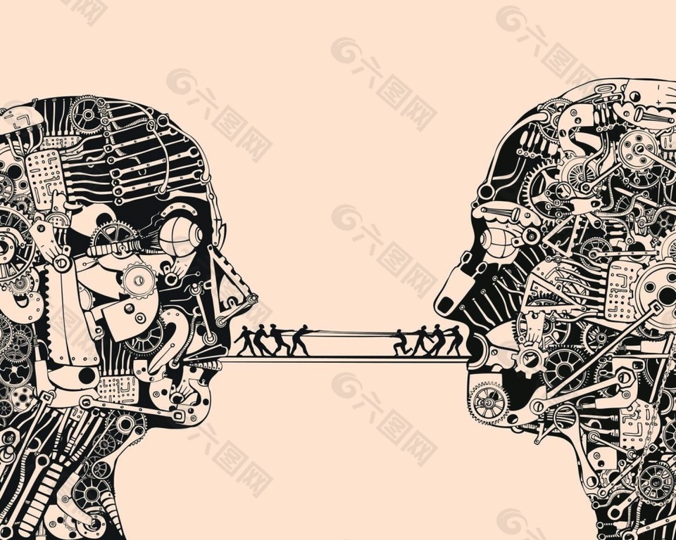 创意机械人体对接概念插画设计元素素材免费下载(图片编号:8829090)