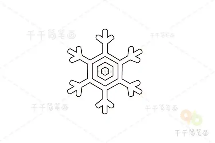 绘画达人教你画雪花简笔画