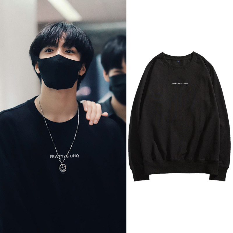 刘耀文同款时代少年团周边上衣服黑色卫衣外套男女秋冬圆领ins潮