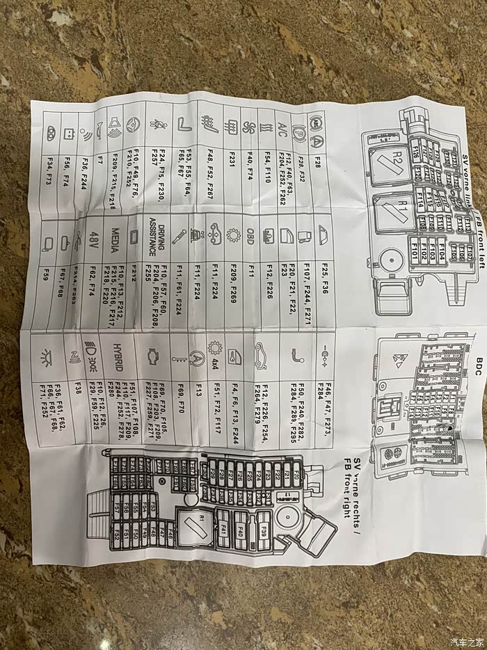 求宝马x328豪华版后备箱保险丝盒图纸