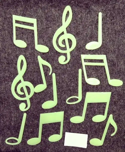 外贸热销夜光贴音符墙贴 立体创意发光帖儿童房幼儿园荧光贴