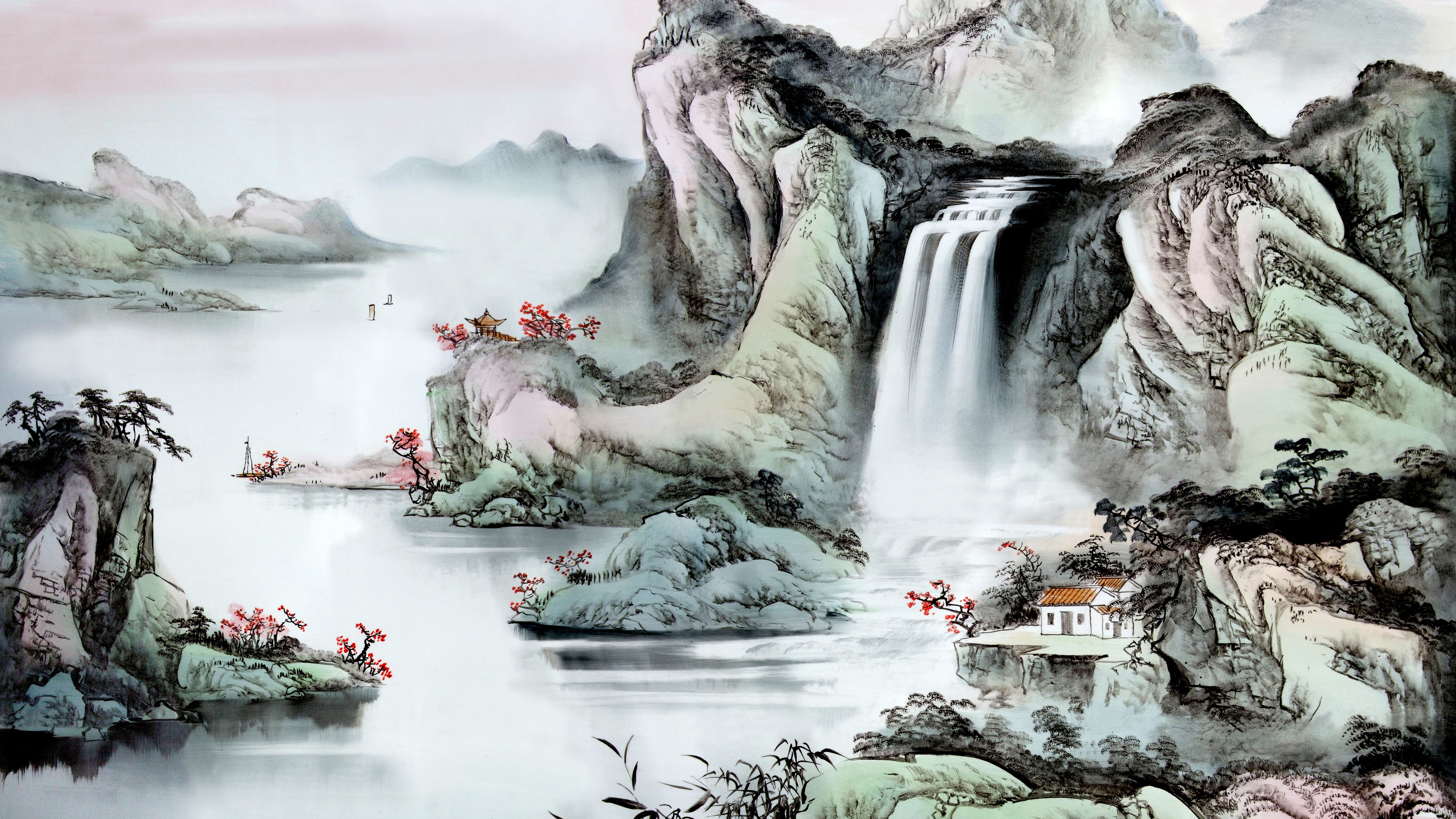 水墨山水风景画图片壁纸