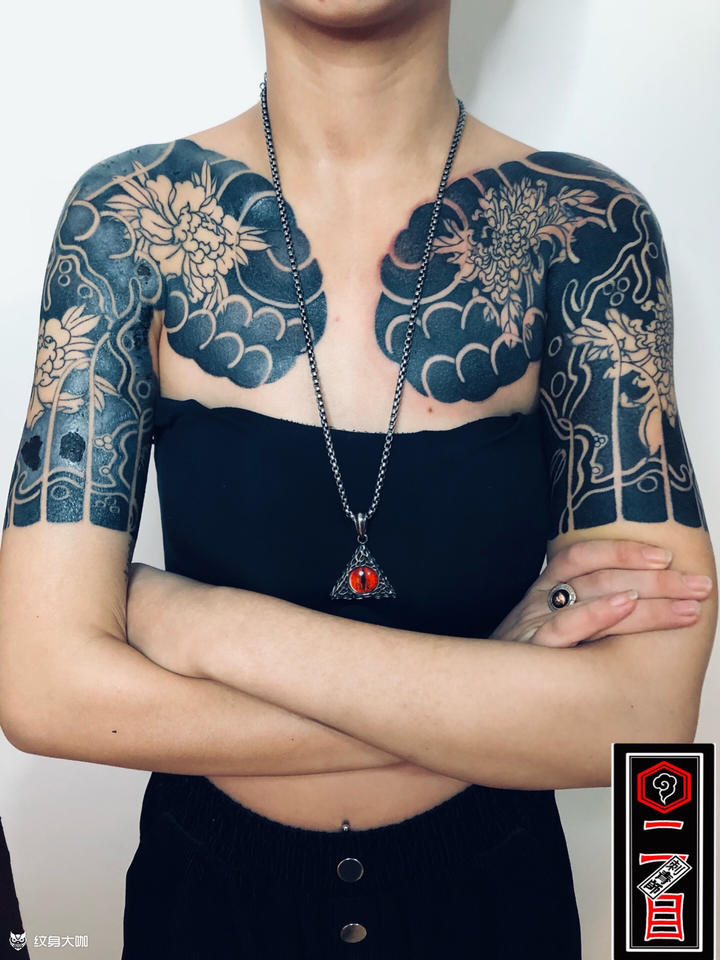 老传统半甲_纹身图案手稿图片_贰目的纹身作品集