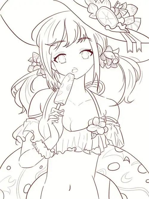 二次元板绘线稿练习合集