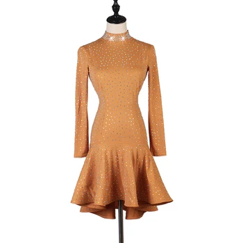 nude latin dance dress samba waltz dancing dress for girl