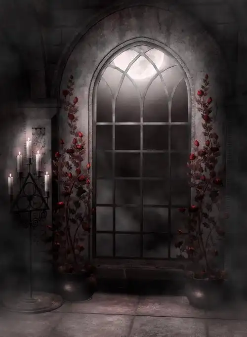 哥特风背景哥特式背景哥特风墓碑背景恐怖小说背景幽静小路背景恐怖