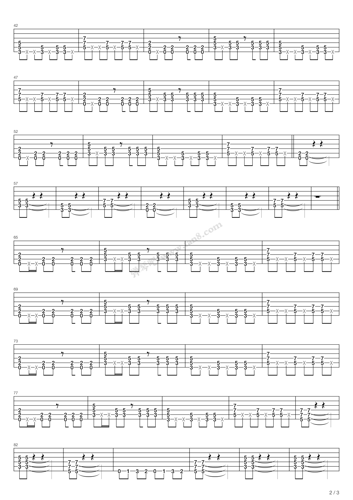 《着魔》,张杰(六线谱 吉他谱)--弹琴吧(原蛐蛐钢琴网),吉他入门,钢琴