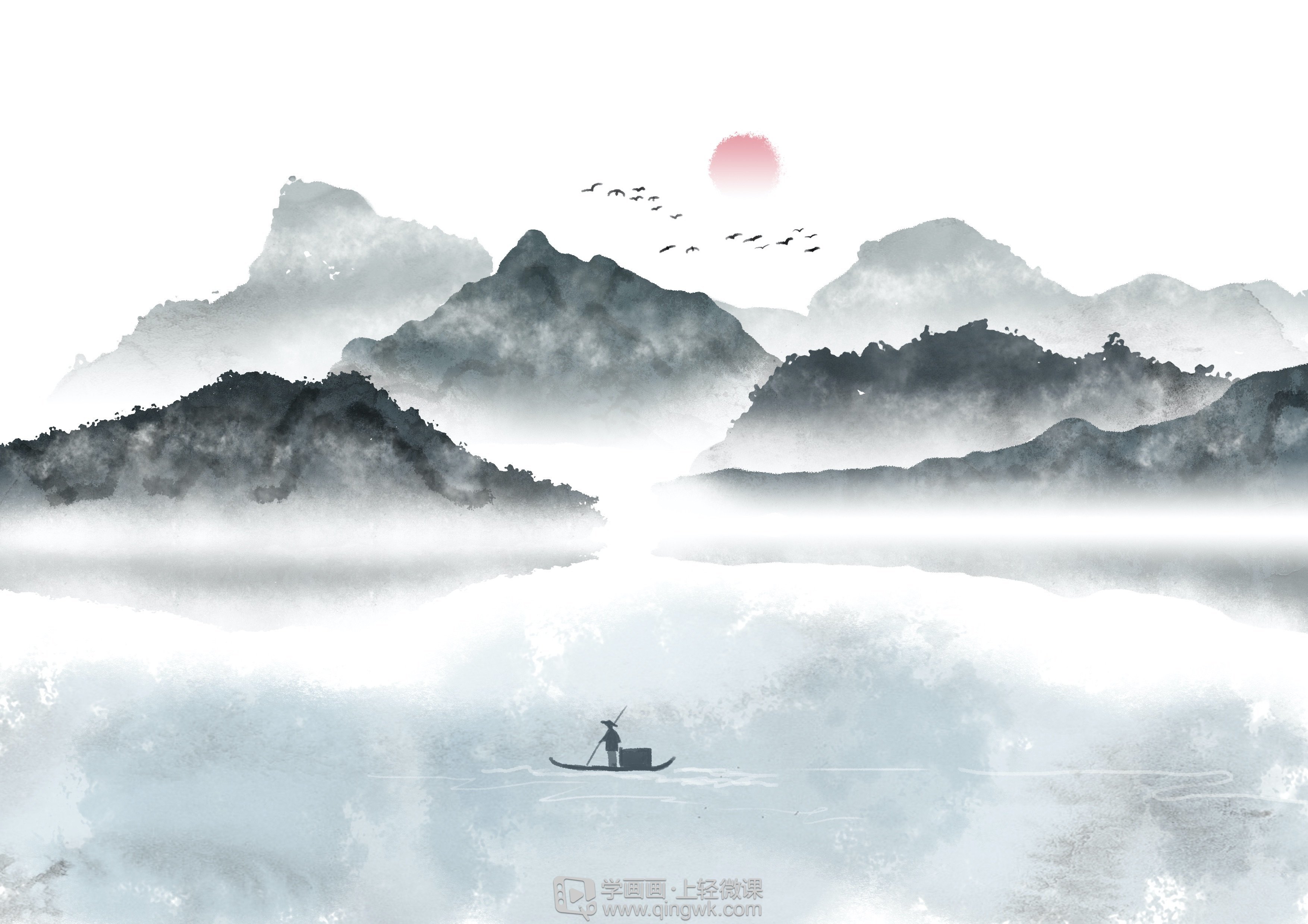 古风场景之山水的画法