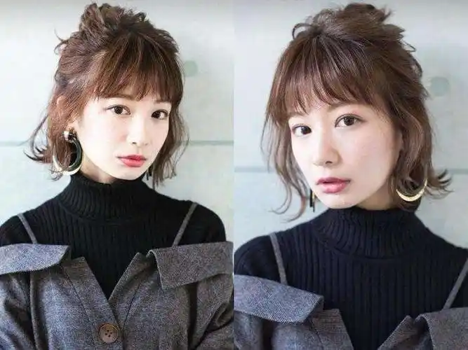 齐肩发怎么扎半丸子头简单4步教会你洋气丸子头短直发扎半丸子头图片