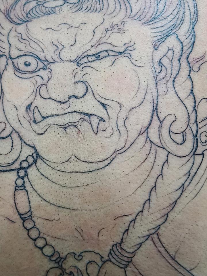 不动明王设计与割线_纹身图案手稿图片_高永亮的纹身作品集