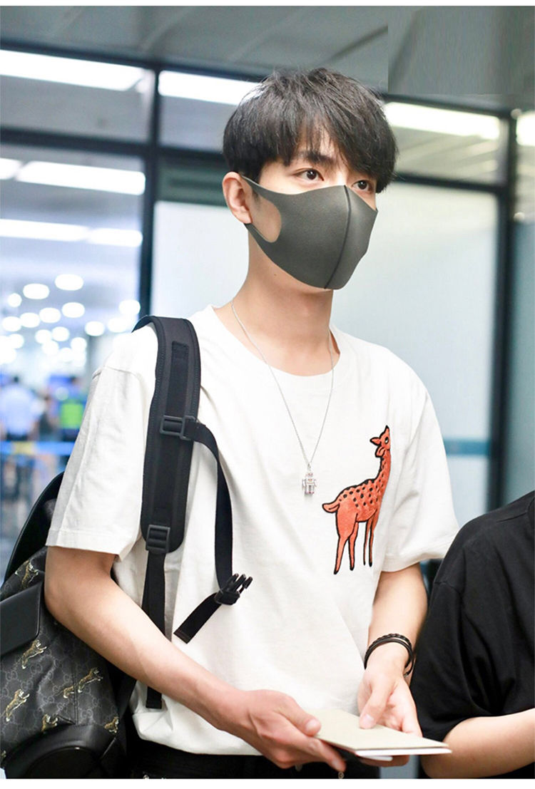 dakern肖战同款小鹿刺绣短袖t恤男女夏季新款宽松百搭t恤 0113黑色 l