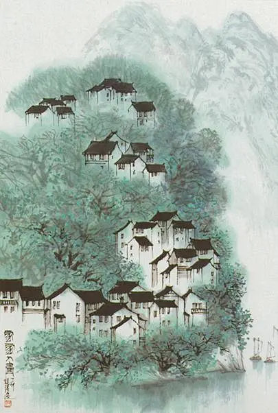 水墨画烟雨江南