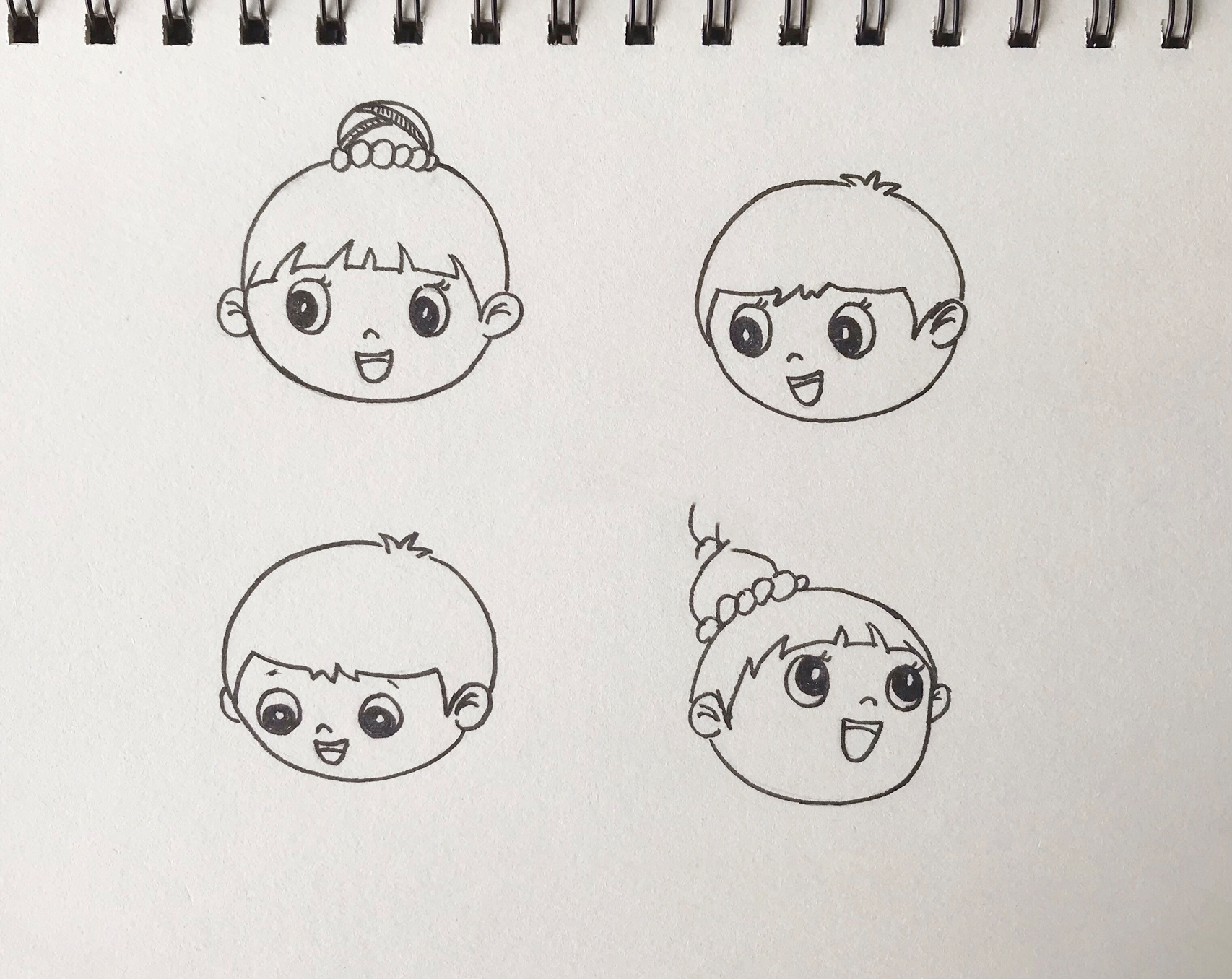 简笔画人物 头像 步骤图来啦 老师说人物头像很简单! 1.