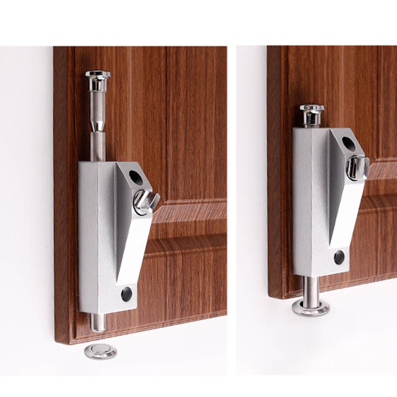 门锁自动旋转门插销锁插弹簧插销落地插锁铝合金明插销