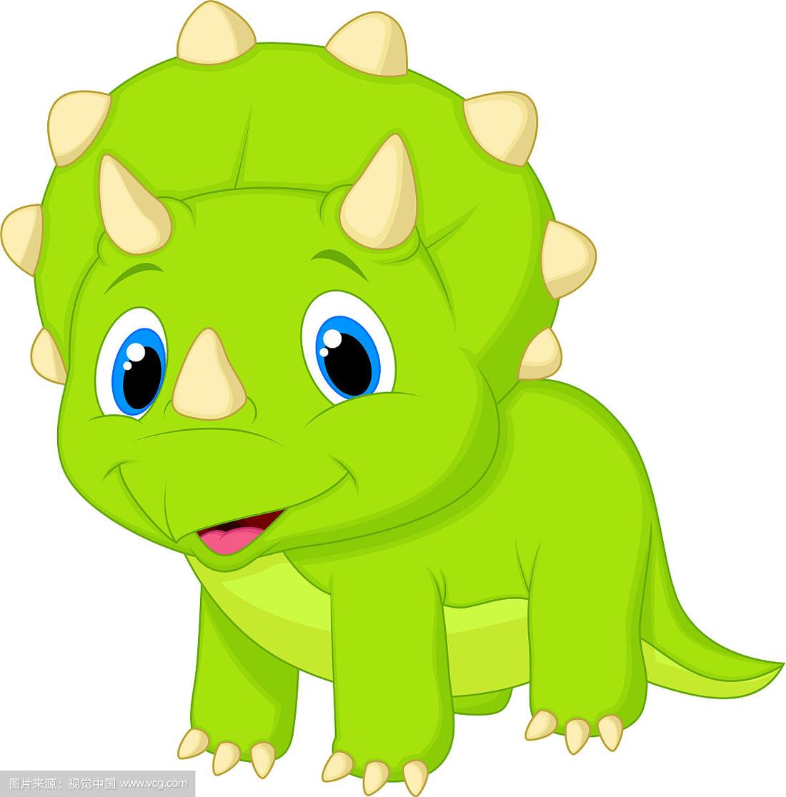 可爱的三角龙宝宝卡通