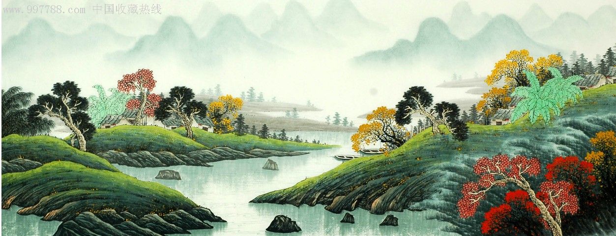 小6尺山水画180厘米×68厘米可以题字落款,山水国画原作,其他山水原画