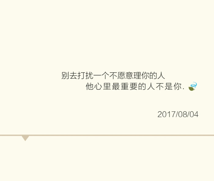 别去打扰一个不愿意理你的人,他心里最重要的人不是你.