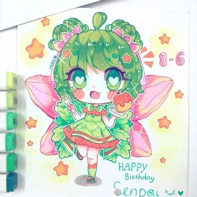 超可爱的q版马克笔手绘图用马克笔画出很萌的小人物