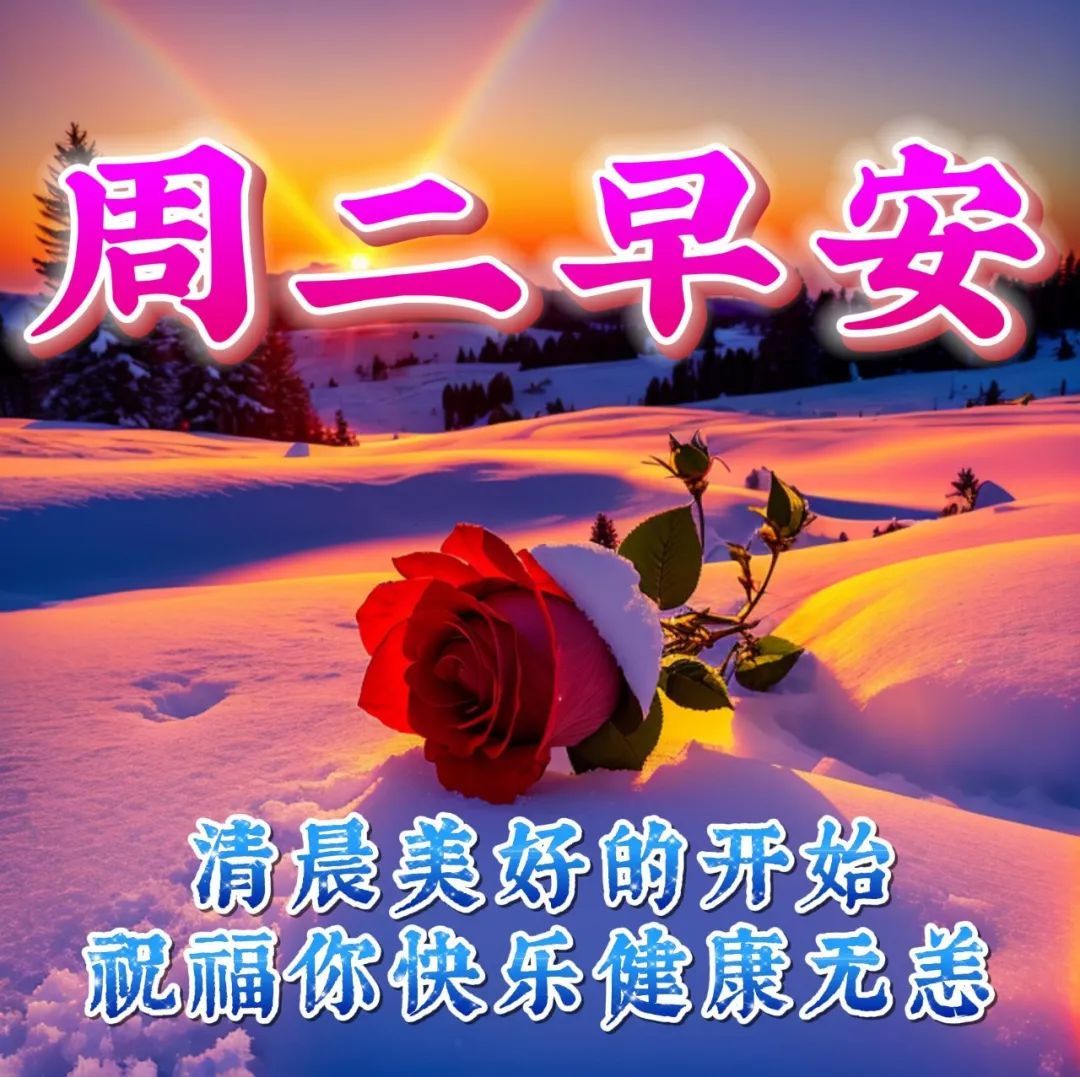 周二早上好最新版漂亮星期二早安祝福语表情图片大全问候语段句子