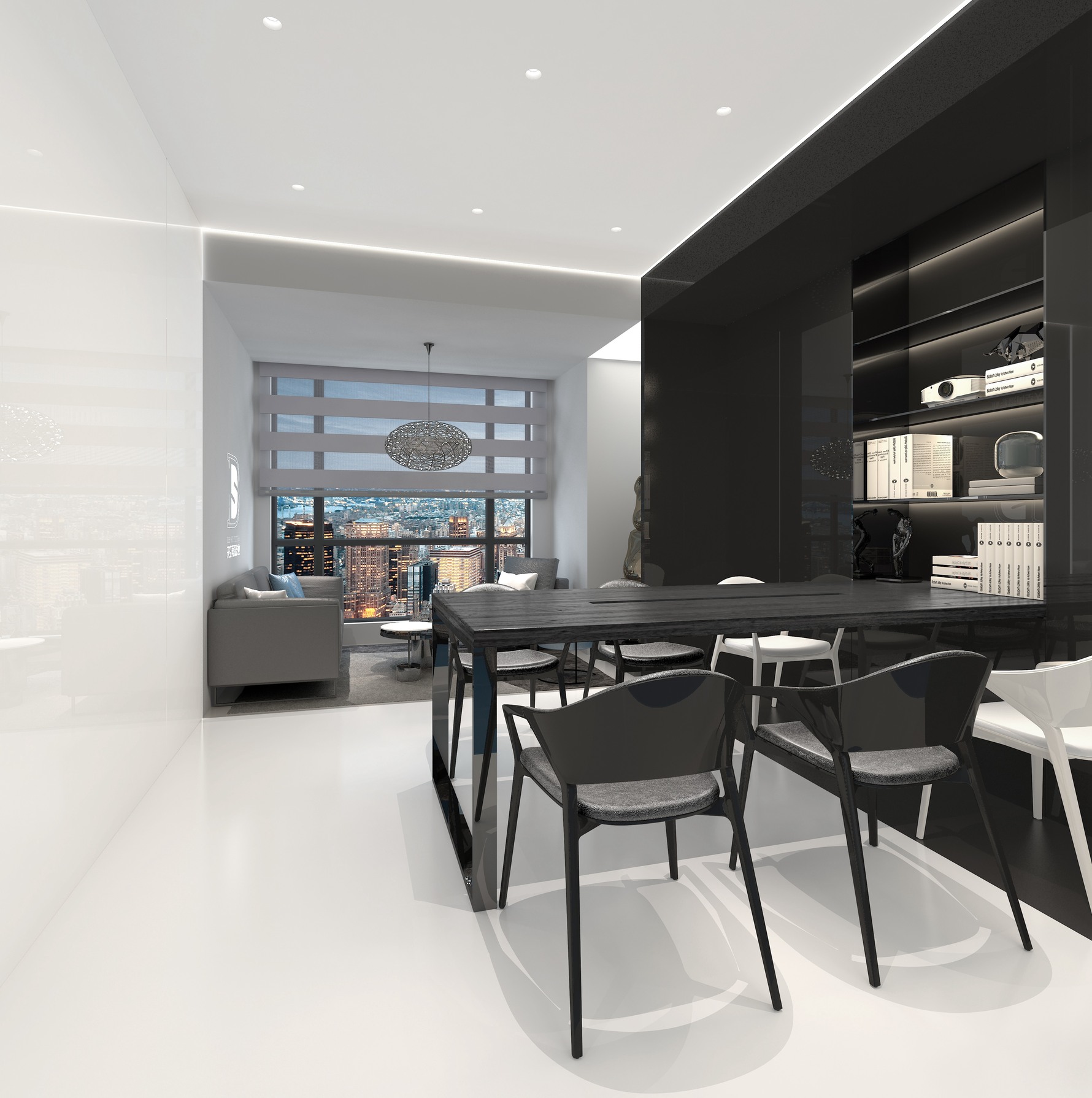 影视工作室 - 现代风格一室一厅一卫装修效果图 - ***鸣设计效果图