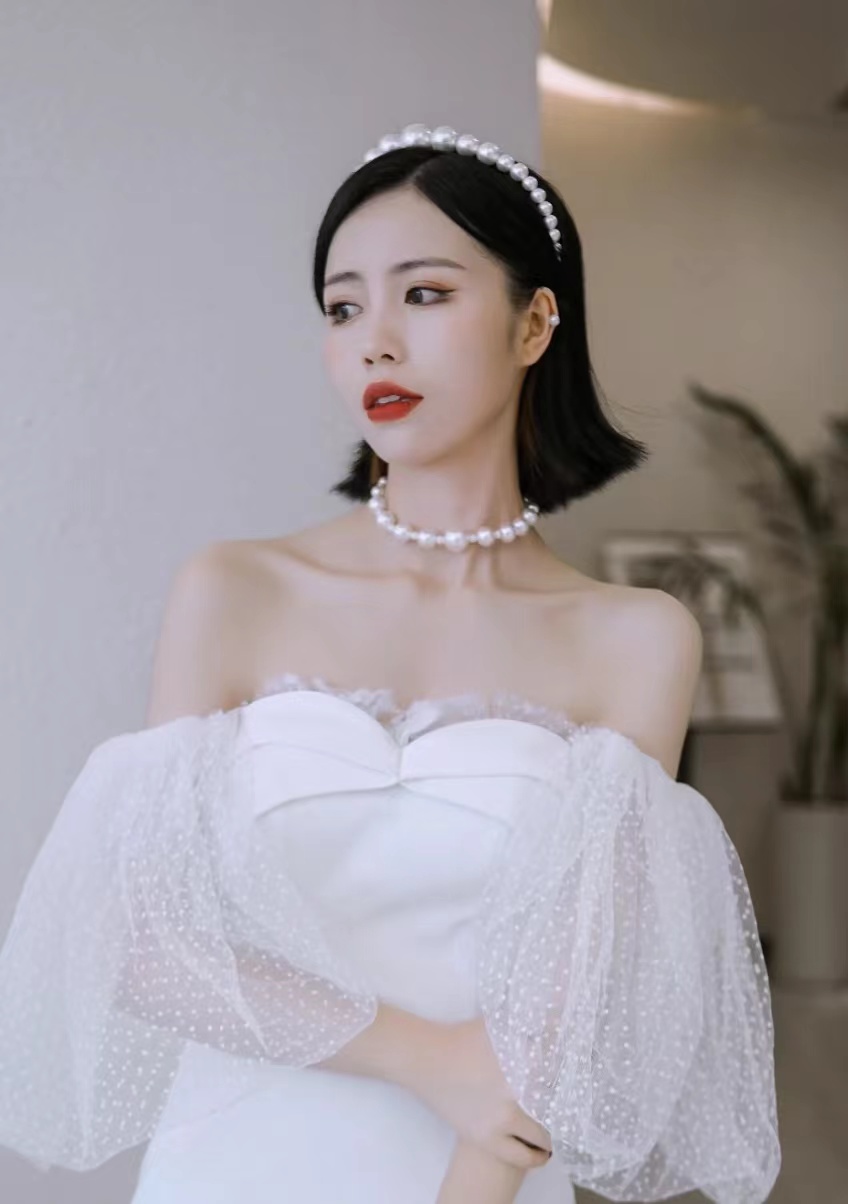 新娘披肩发型图片,披肩短发复古新娘头发型