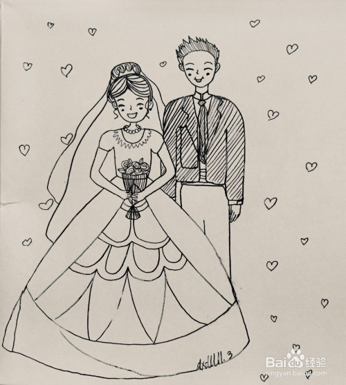 结婚简笔画 人物