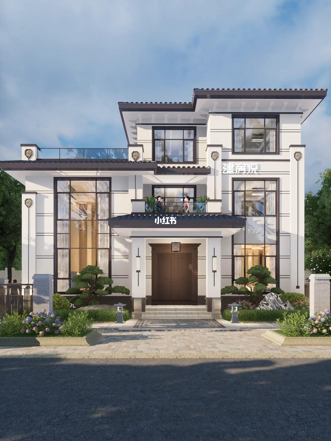 简简单单新中式别墅设计建房说原创设计农村自建房中国风别墅设计