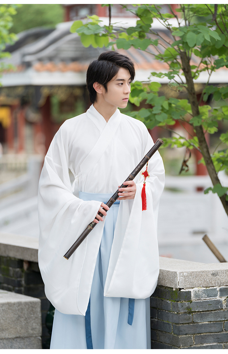 汉服男装古装长袍成人晋制男士中国风清新淡雅书生公子交领襦裙片式带