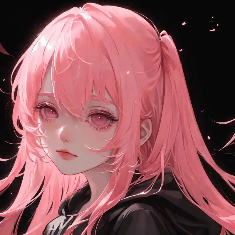 黑粉真的很配#粉发超酷的 #ai绘画 #头像 - 抖音