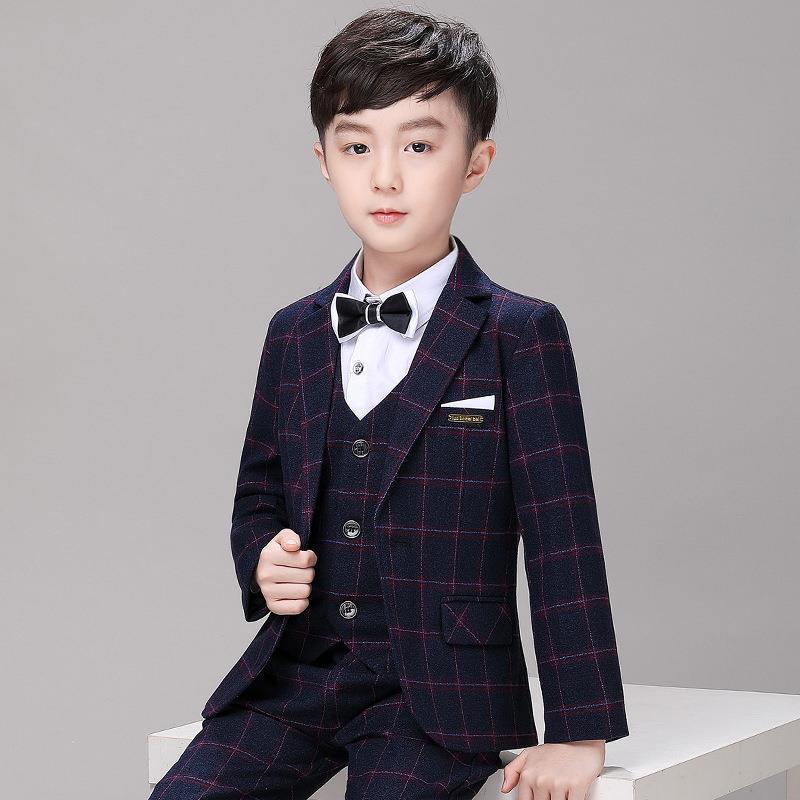 儿童小西装三件套男童礼服帅气演出英伦秋冬洋气男孩花童西服套装