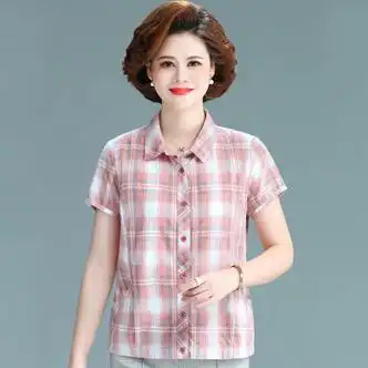 服饰内衣>女装>中老年女装>悉良>悉良夏季中年妇女纯棉衬衫衬衣四十岁