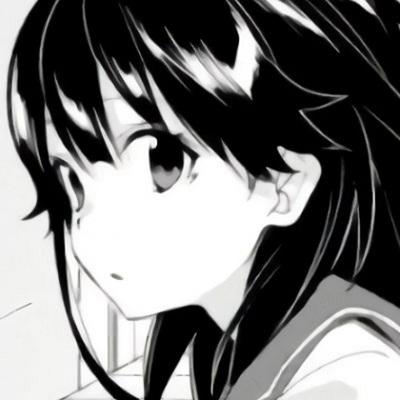 黑白系动漫女生头像高冷伤感侧脸日系动漫女头