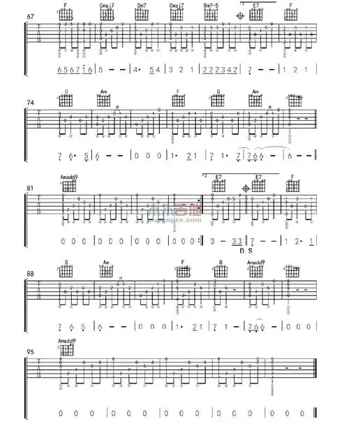 王菲《匆匆那年(指弹版)》吉他谱