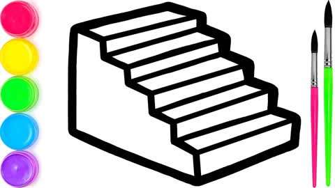 孩子一看就会画,幼儿简笔画上色教程:阶梯