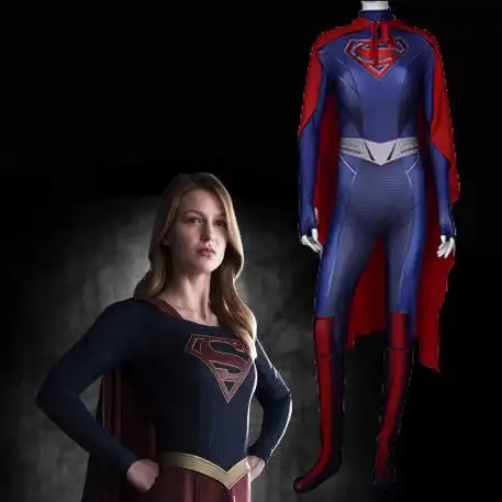 dc 漫画女超人衣服supergirl角色扮演紧身连体衣漫画cosplay服装